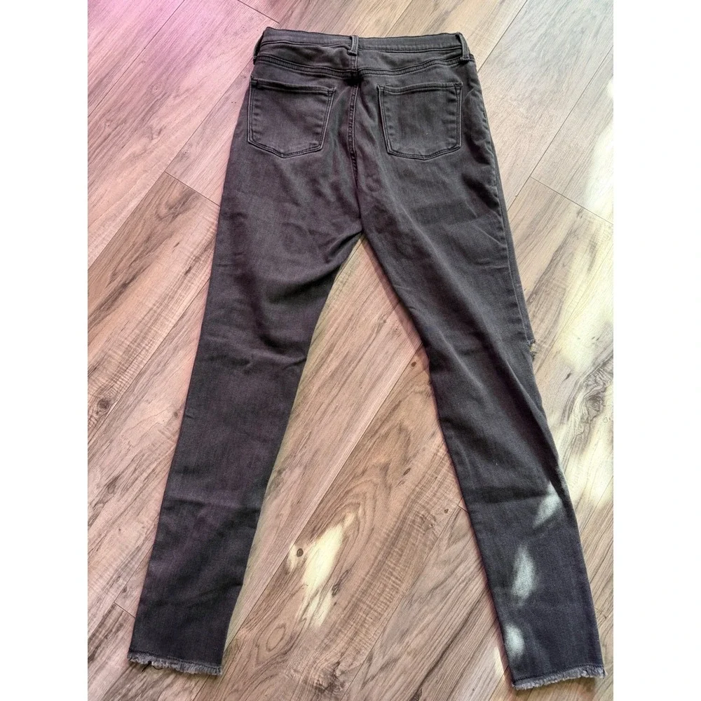 Old Navy Ballerina‎ Jeggings Girls 18 Black Distressed Knee Raw Hem 360 Stretch